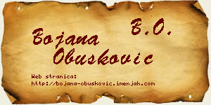 Bojana Obušković vizit kartica